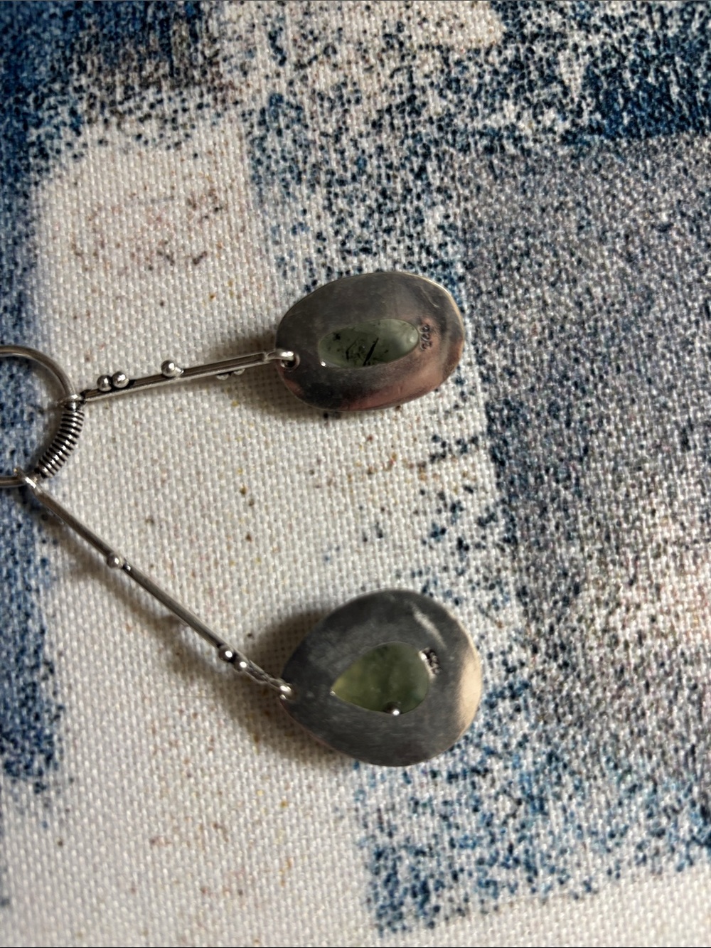 Double Drop Prehnite Light Green Gemstone Necklace - Picture 10 of 10